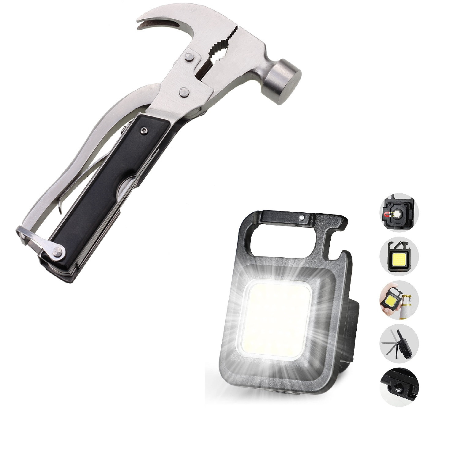 Miniatura 7 de Martillo Multiusos + Linterna llavero